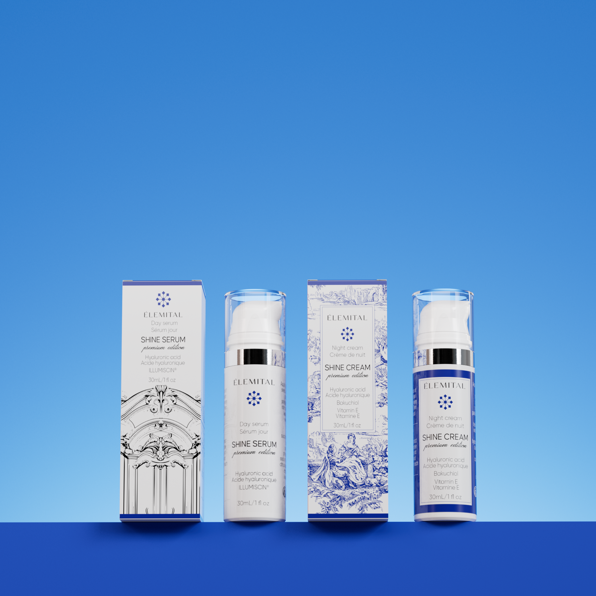 Elemital Shine Serum và Cream