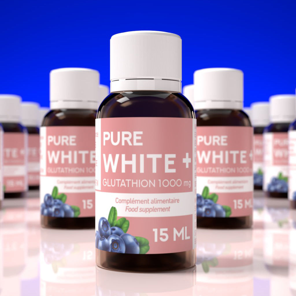 ERIC FAVRE Liposomal Glutathione Liquid with Vitamin C & Zinc – Pure White+ Monodose Supports Skin Radiance, Cellular Antioxidant & Immune Health – 15ml Drink