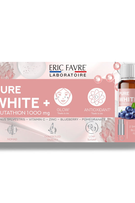 ERIC FAVRE Liposomal Glutathione Liquid with Vitamin C & Zinc – Pure White+ Monodose Supports Skin Radiance, Cellular Antioxidant & Immune Health – 15ml Drink